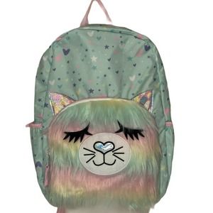 Rainbow Furry Llama Backpack Bookbag